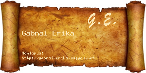 Gabnai Erika névjegykártya